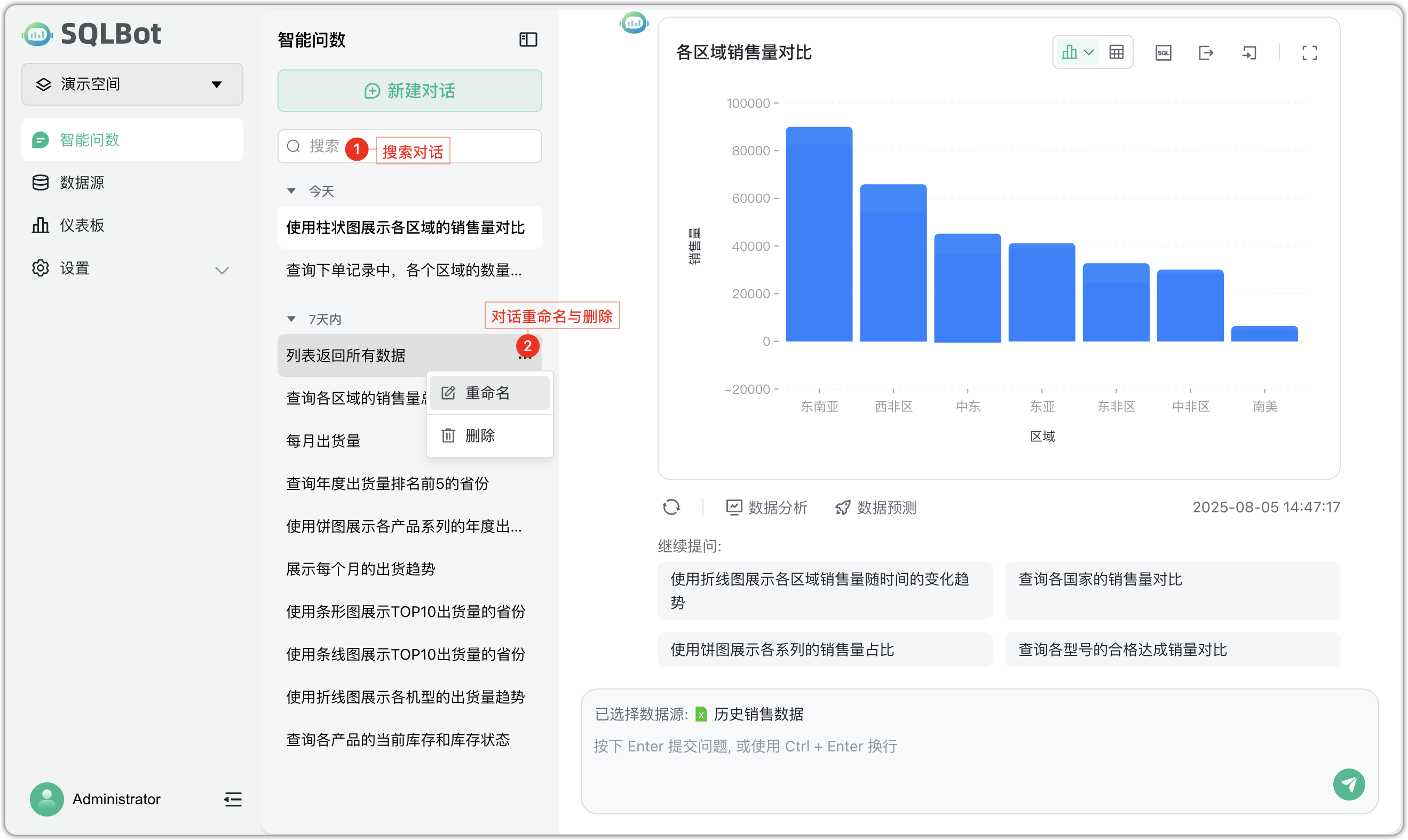 智能问数管理页面
