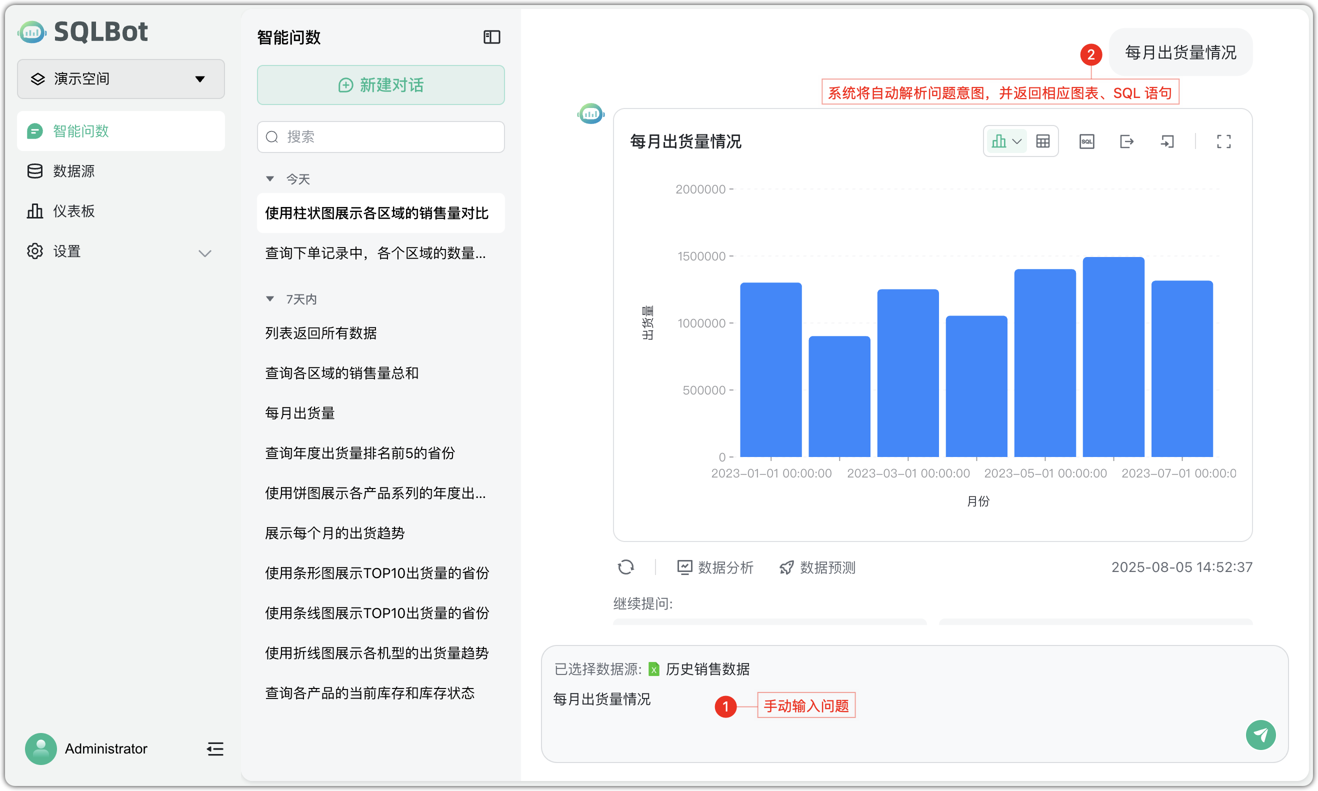 智能问数管理页面